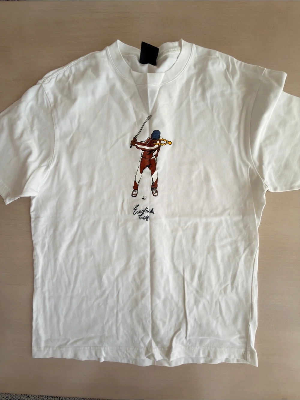 Jordan White Eastside Golf Tee with Center Golfer Graphic - Size XL
